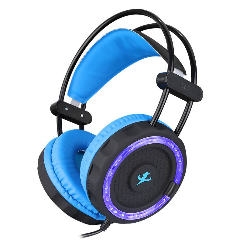 Auriculares para juegos azules luminosos con cable: máxima comodidad y calidad de sonido para los jugadores